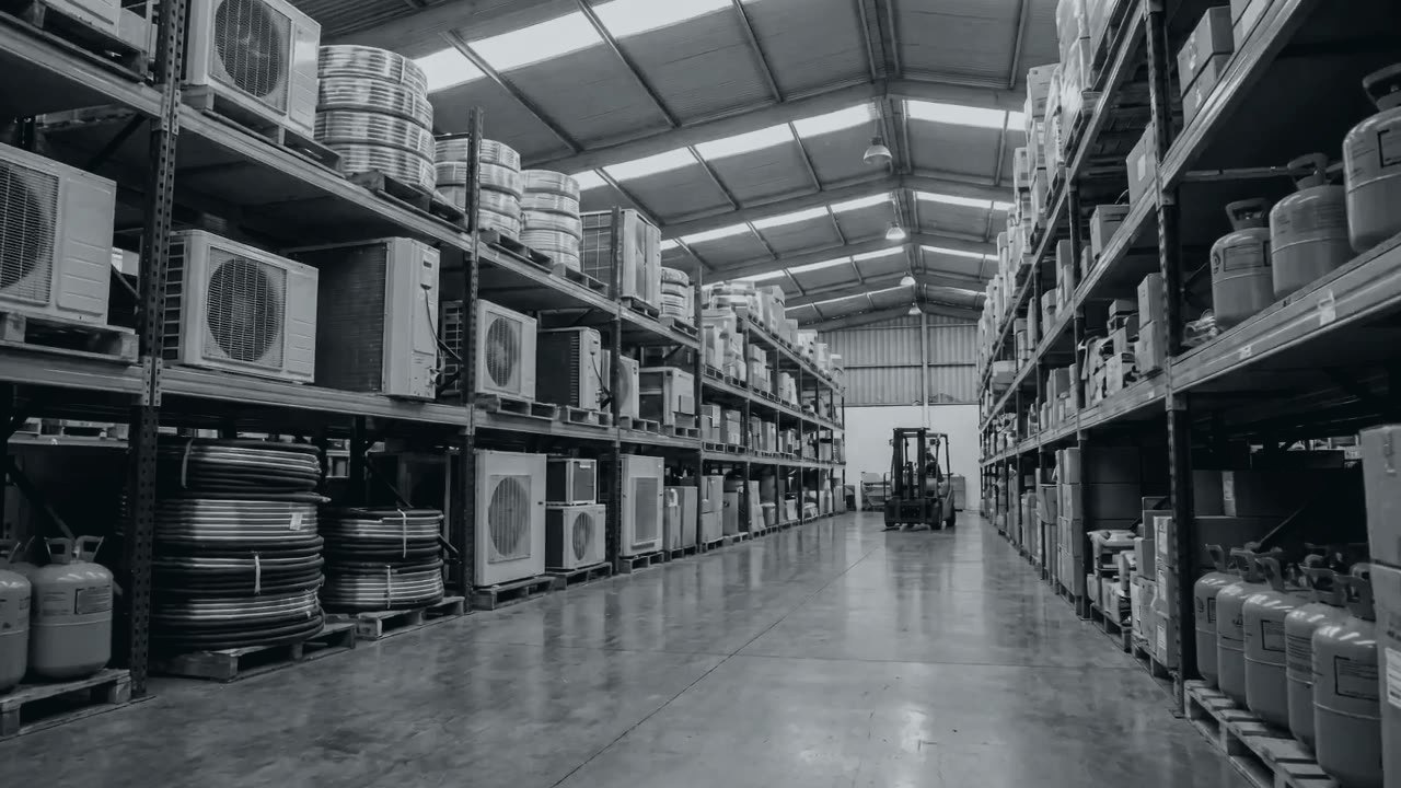 Recorrido por un almacén de distribución HVACR durante una visita de benchmarking